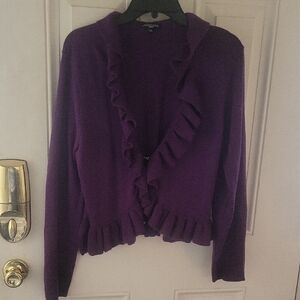 Notations Purple Ruffled Sweater